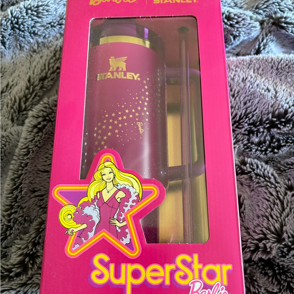 NIB Super Star Barbie Stanley Pink Quencher Tumbler